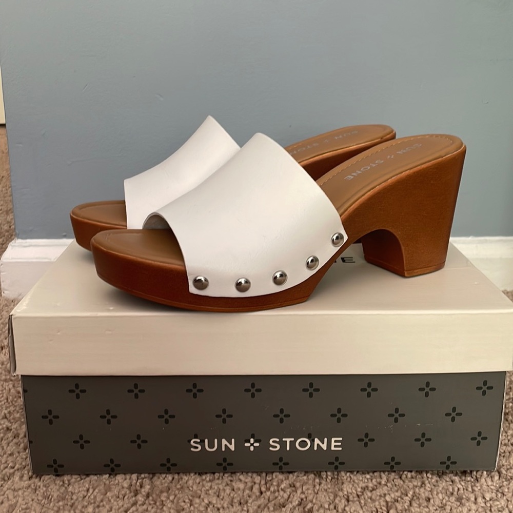 Sun Stone white sandals- great used condition in size 7M